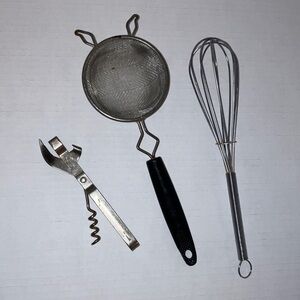 Vintage Silver and Black Kitchen Tool‎ Set